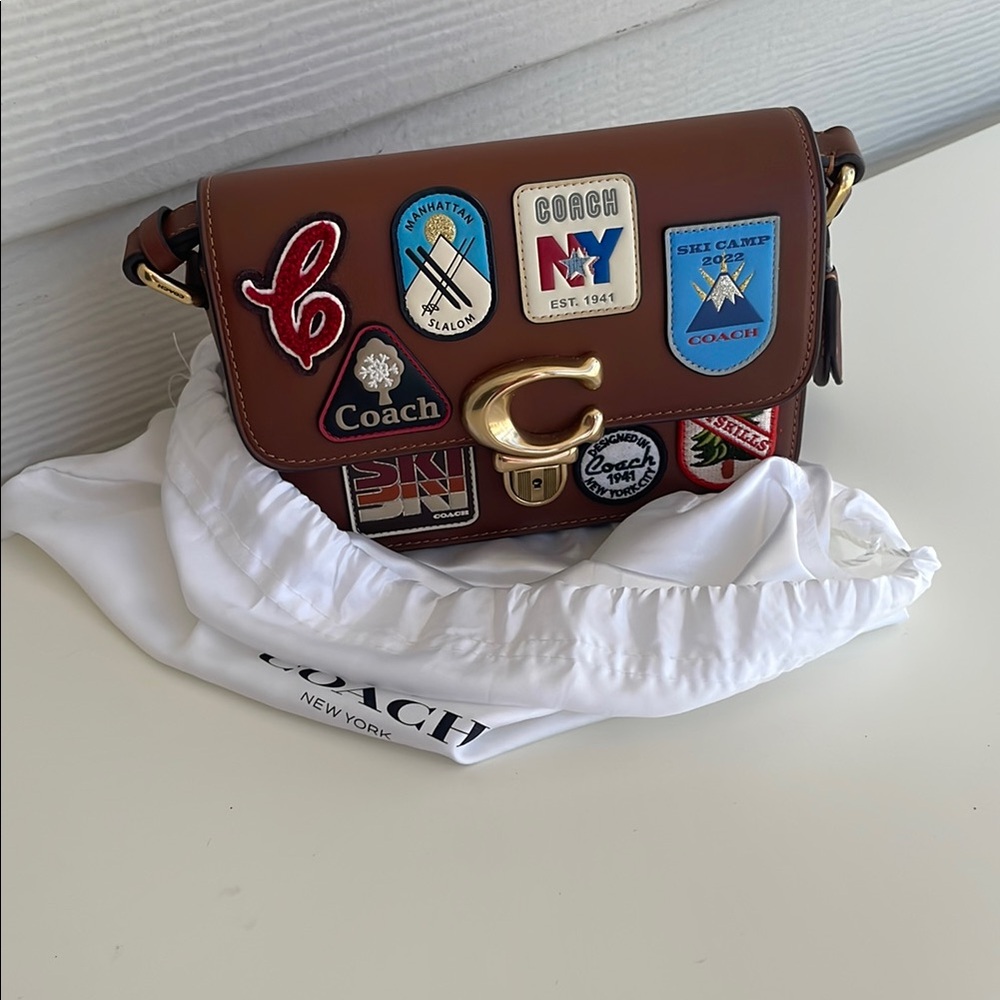 NWT Coach White Dust Bag and SKI crossbody